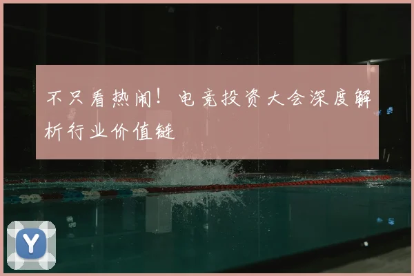不只看热闹！电竞投资大会深度解析行业价值链